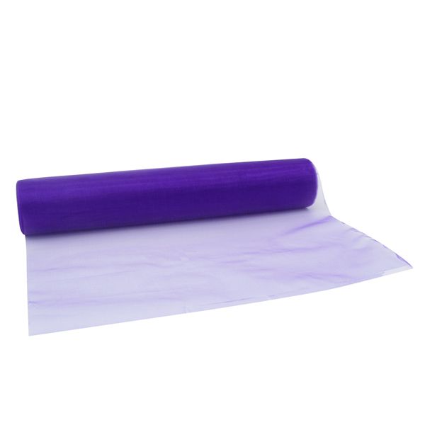 Tafelloper organza paars 28 cm (10 meter)