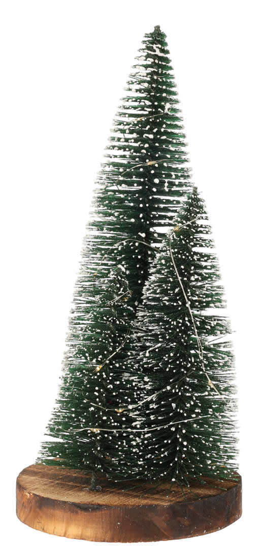 Decoratie kerstbomen met LED op voet 30 cm (1 stuk)