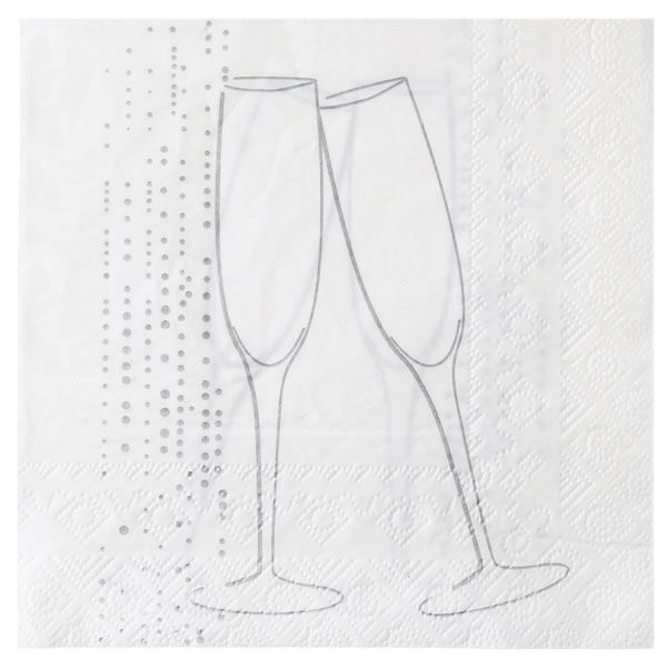 Servetten champagne wit 16,5 x 16,5 cm (20 stuks)