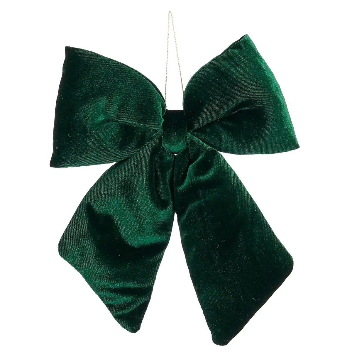 Kerststrik velvet donkergroen 20 x 23 cm (per stuk)
