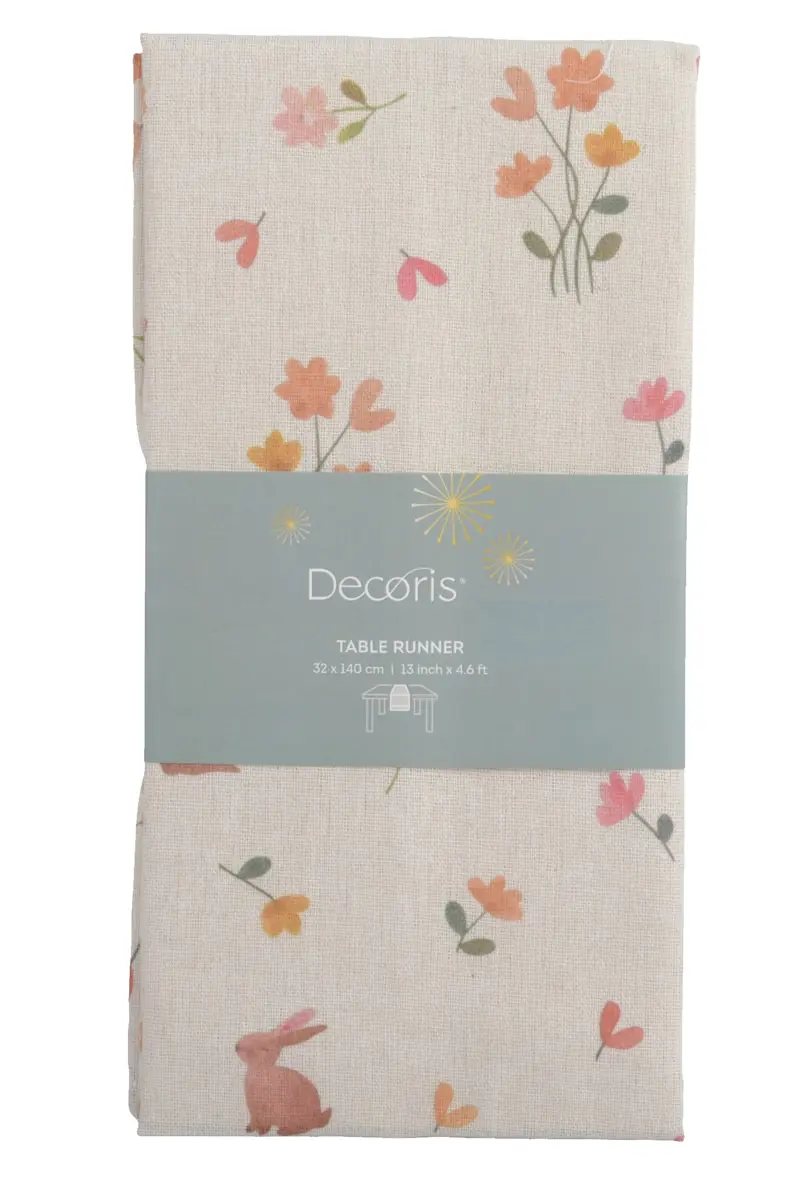 Tafelloper Vrolijk Pasen naturel 32 x 140 cm (per stuk)