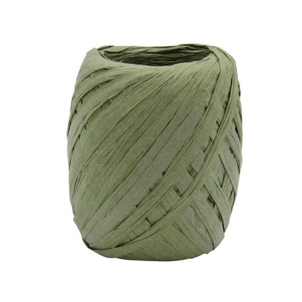 Raffia lint mosgroen 5 mm (50 meter)