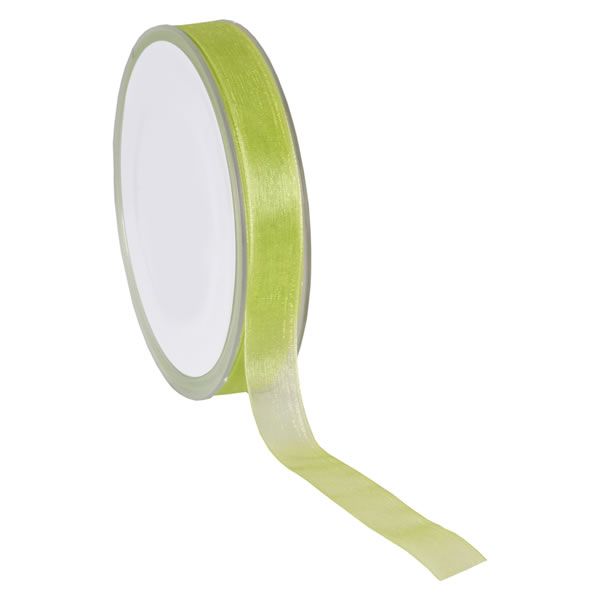 Organza lint limegroen 15 mm (50 meter)