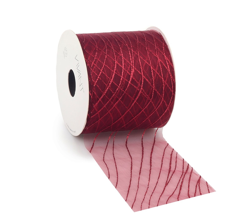 Cadeaulint flow bordeaux 8 cm (15 meter)