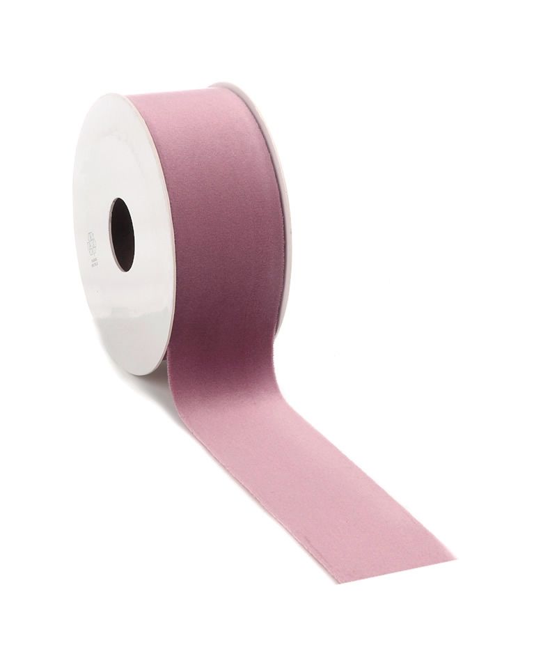 Cadeaulint velvet roze 40 mm (5 meter)