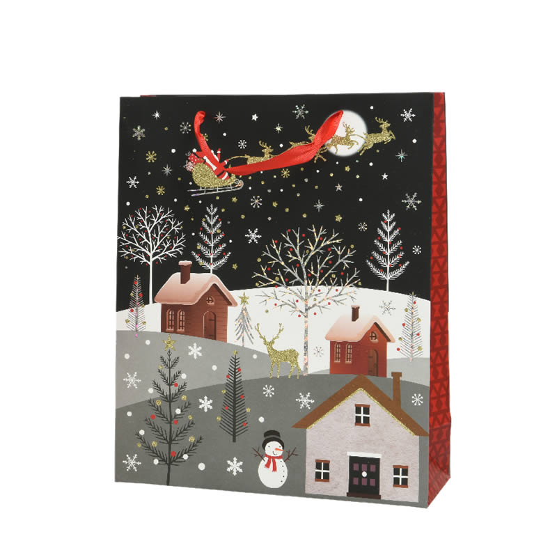 Kersttassen snow village 26 x 10 x 32 cm (6 stuks)