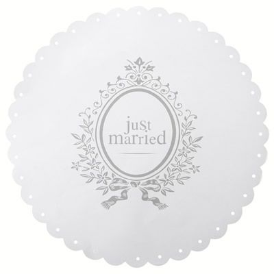 Placemat Just Married wit (6 stuks)