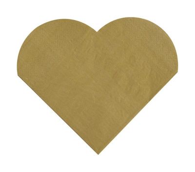 Servetten hart goud (10 stuks)