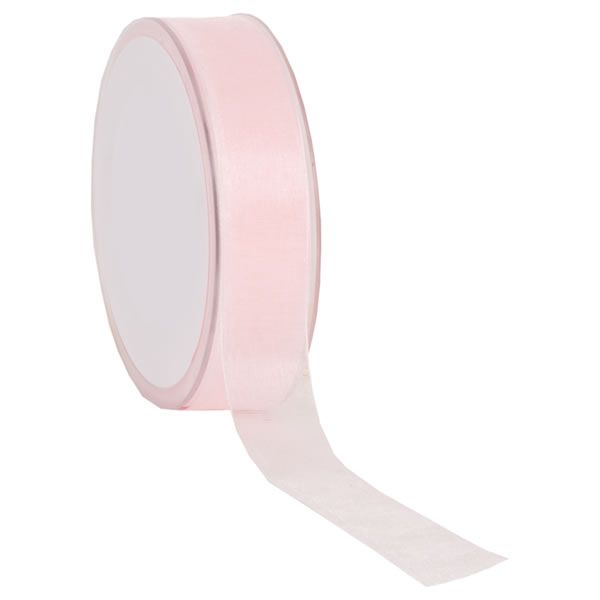 Organza lint roze 25 mm (50 meter)