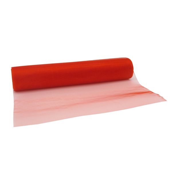 Tafelloper organza rood 28 cm (10 meter)