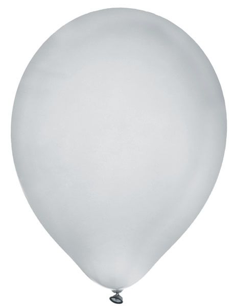 Ballonnen metallic zilver 23 cm (8 stuks)
