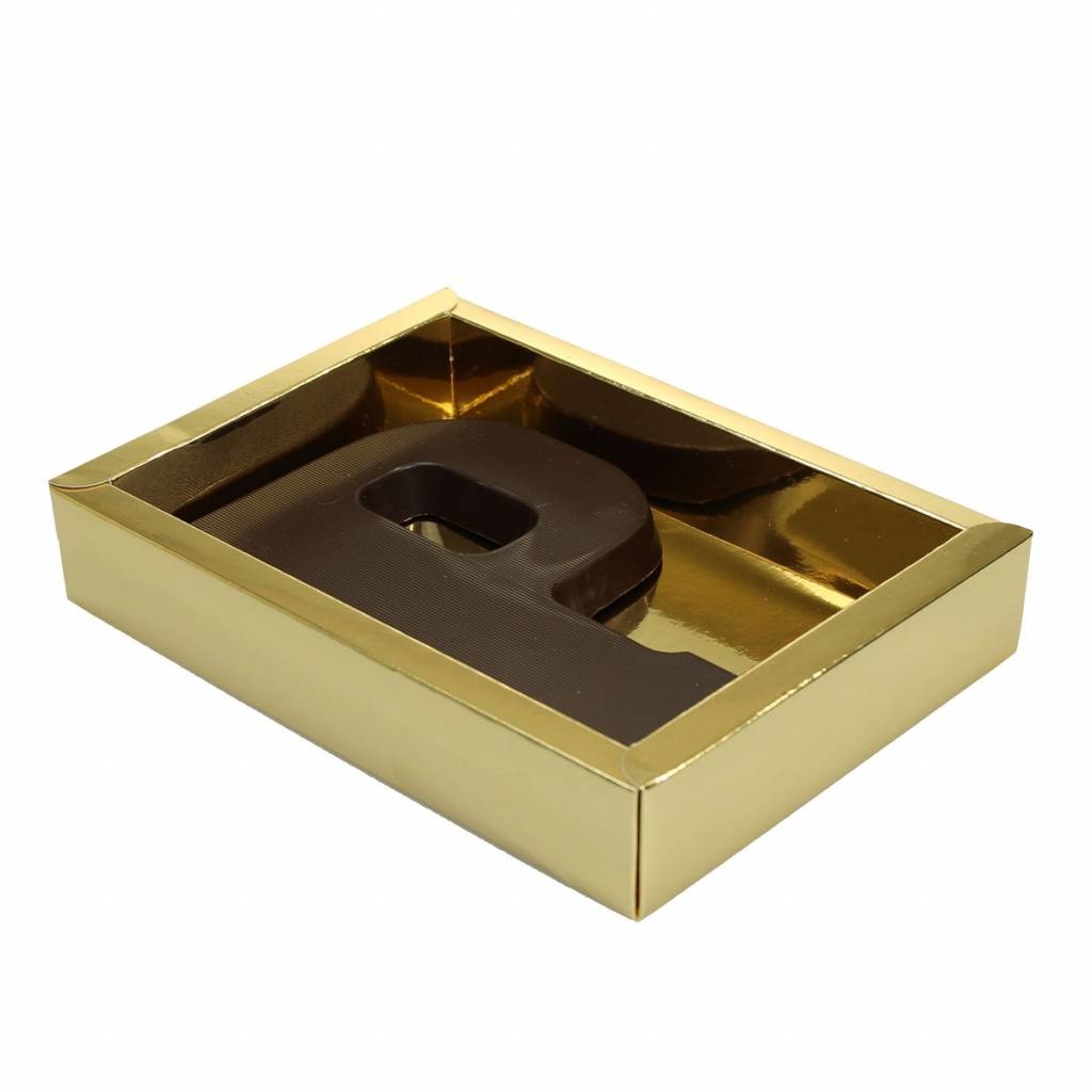 Chocoladeletter doosjes goud GK1 130 x 90 x 27 mm (10 stuks)