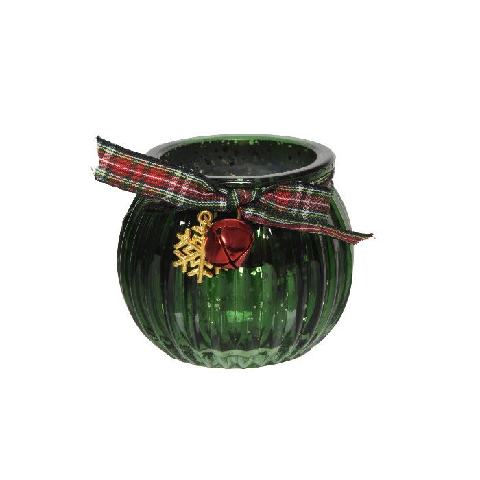 Mini urn Waxinelichthouder Groen met Bladgoud - Theelichthouder - Huisdier